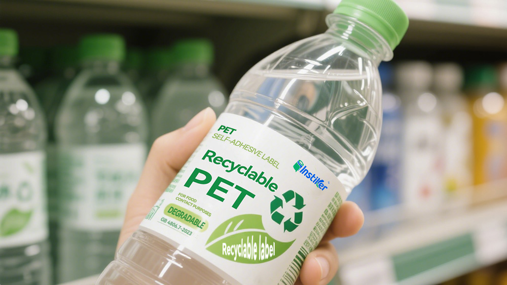 Recoverable PET self-adhesive labels